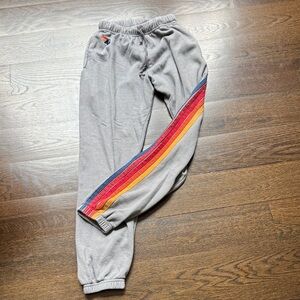 Aviator Nation sweatpants with Rainbow Stripe